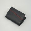 Glamouria Black Leather Card Holder - 3x4 inches